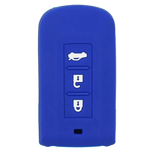 SEGADEN Silicone Cover Protector Case Holder Skin Jacket Compatible with MITSUBISHI Smart Remote Key Fob CV2520 Deep Blue