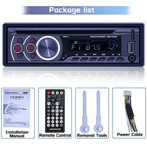 Single Din Car Stereo with DVD Player MP3 Car Radio CD Player with Bluetooth FM Receiver, USB/AUX/TF Card & Remote Control