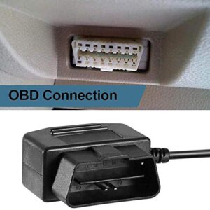 【2 Pack】 OBD Power Cable, Mini USB Port OBD2 Power Cable for Dash Camera 24 Hours Surveillance/Acc Mode with Switch Button, 16Pin OBDII Adapter Hardwire Charger Cable 12-26V to 5V