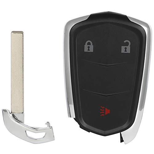 cciyu 1 X Flip Key Fob Uncut Blade (SHELL CASE) 3 Buttons Replacement for Cadillac 2014 2019 SRX 3 BUTTON FCCID: HYQ2AB by AUTO KEY MAX (SINGLE) with FCC: HYQ2AB HYQ2EB