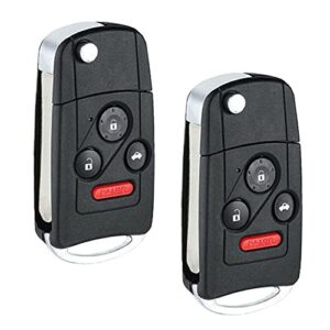 cauormote keyless entry key fob cover for 2005-2013 honda accord/2005-2013 cr-v/2005-2013 pilot/2007-2013 fit key fob shell case (kr55wk49308, oucg8d-380h-a), set of 2