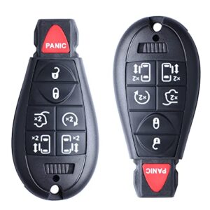 keyless remote key fob replacement fits for 2008-2020 dodge grand caravan, 2008-2016 chrysler town and country (m3n5wy783x) 433mhz,pack of 2