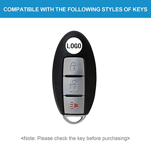 SK CUSTOM Key Fob Case Compatible with Infiniti EX35 EX37 FX35 FX37 FX45 FX50 Q70 QX70 QX50 for Nissan 370Z Armada Cube Juke Leaf Murano Pathfinder Quest Rogue Titan Versa 3 Button Keyless