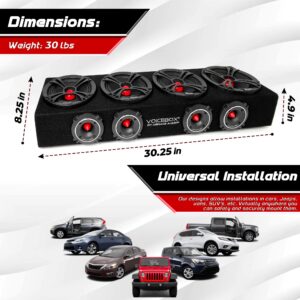 Car Audio Midrange Enclosure 4 x 6.5 2000Watts VOICEBOX® by Menace Audio® (MA-VB6525-4R) RED