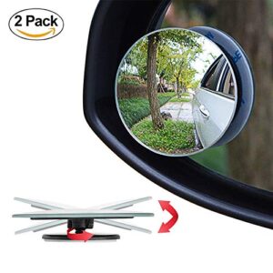 drive safe blind spot mirrors hd 2″ fixed round glass blind spot mirror 2-pack | ultimate rear view mirror for all cars | eliminate and improve your blind spots (2inch)