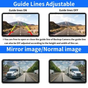 Backup Camera System with 10.1’’ IPS Monitor for Truck RV Bus Trailer,Touch Screen, with Rear Side View Camera, 3 AHD Camera, 4 Split Screen, IP68 Waterproof, Night Vision, Easy Installation,1080P