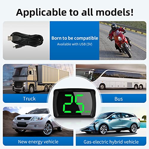 AWOLIMEI Car Hud GPS Speedometer，Head Up Display for Cars with Speed、Mph，USB Plug and Play，Suitable for All Car