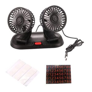 x autohaux car fan 5v usb electric car cooling fan with 360 degree adjustable dual head automobile vehicle fan for car truck suv rv boat black