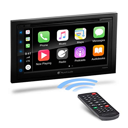 Planet Audio P9950CPA Apple Carplay Android Auto Car Multimedia Player - Double-Din, 6.75 Inch LCD Touchscreen, Bluetooth, MP3-DVD-CD-USB-Aux in, Am/FM Car Radio, Multi Color Illumination