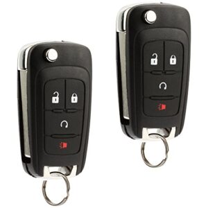car key fob keyless entry remote flip fits 2010-2017 chevy equinox, sonic, trax, terrain (oht01060512), set of 2