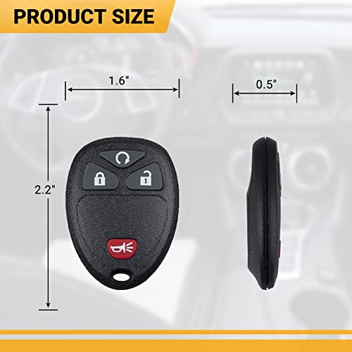 Key Fob Keyless Entry Remote Compatible with Chevrolet Silverado Avalanche Captiva Equinox Express Suburban Tahoe Traverse, GMC Sierra Acadia Savana Yukon, 4 Buttons Replacement OUC60221, OUC60270