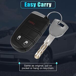 X AUTOHAUX 2pcs M3N40821302 Replacement Keyless Entry Remote Car Key Fob for Dodge Journey 11-19 for Durango 14-19 for Dart 3 Buttons with Door Key 433MHz 46 Chip