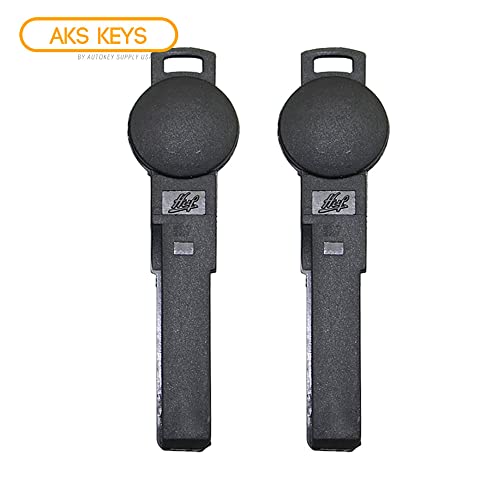 AKS Keys New Smart Key Round Uncut Emergency Blade Key Compatible with Audi (2 Pack)