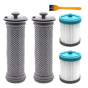 4 pcs Replenishment Filter kit Compatible with Tineco A10/A11/EA10 Master, A10/A11 Hero, A10 Dash, Pure ONE X1/R1/T1/S1/Mini/Lite/S11/S12 Cordless Vacuum Cleaners, 2 Pre Filters & 2 HEPA Filters