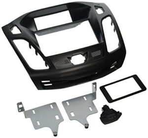 scosche fd6200b compatible with 2012-up ford focus iso double din dash kit, non-nav models black