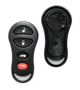 replacement case compatible with chrysler & dodge 4-button key fob remote (fcc id: gq43vt9t, p/n: 04759008)
