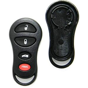 Replacement Case Compatible With Chrysler & Dodge 4-Button Key Fob Remote (FCC ID: GQ43VT9T, P/N: 04759008)