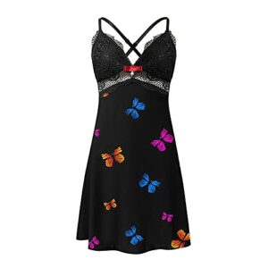 Pzhhzpingg Sexy Dresses for Women Party Club Night Print Sleeveless Lace Dress Nightdress Elegant dresses