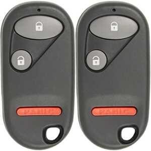 keyless2go replacement for new keyless entry remote key fob for select civic and pilot that use fcc nhvwb1u523 or nhvwb1u521 (2 pack)