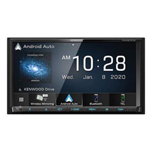 kenwood dmx9707s 6.95-inch capacitive touch screen, car stereo, wired and wireless carplay and android auto, bluetooth, am/fm radio, mp3 player, usb port, double din, 13-band eq, siriusxm