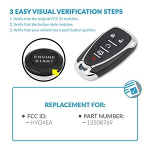 Keyless2Go Replacement for 5 Button Proximity Smart Key for Chevrolet HYQ4EA 13508769