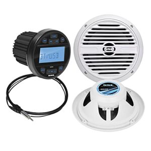 sound storm laboratories sgr3.62 weatherproof marine gauge receiver and speaker package – ipx6 rated receiver, bluetooth, usb, am/fm tuner, no cd player, 6.5 inch 2-way speakers x 2, dipole antenna