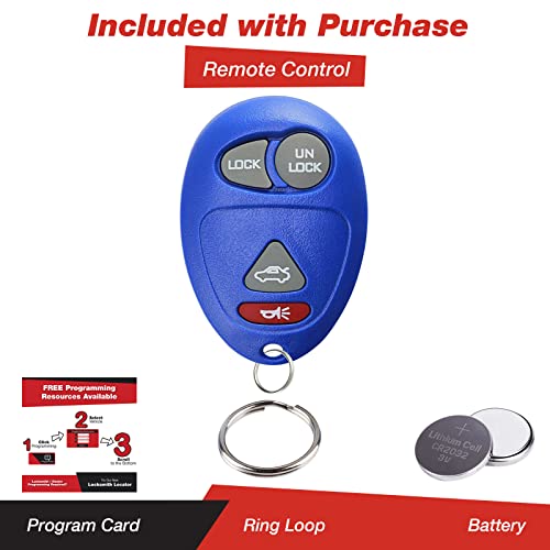 KeylessOption Keyless Entry Remote Control Car Key Fob Replacement for L2C0007T -Blue