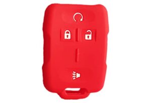 smart key fob cover remote case keyless protector jacket for chevrolet silverado colorado m3n32337100 13577770 13577771 gmc sierra yukon cadillac (red)