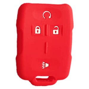 Smart Key Fob Cover Remote Case Keyless Protector Jacket for Chevrolet Silverado Colorado M3N32337100 13577770 13577771 GMC Sierra Yukon Cadillac (Red)