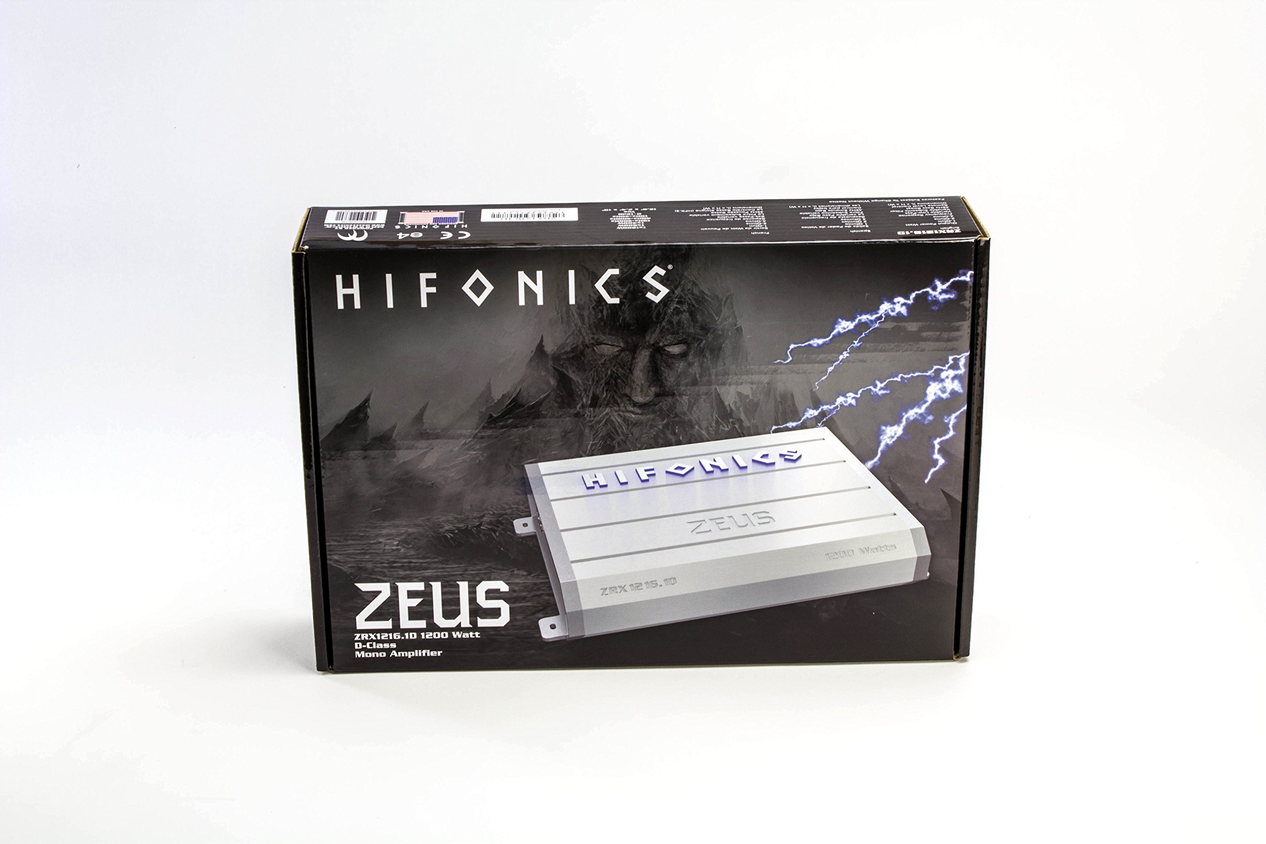 Hifonics ZEUS ZRX1216.1D Amplifier – 1200 Watt, Super Class D, Mono, Auto On, Nickel Plated, Remote Control, Aluminum Heat Sink