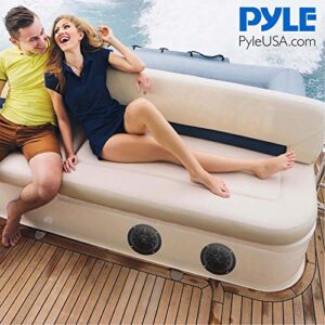 Pyle 4 Inch Dual Marine Speakers - Waterproof and Weather Resistant Outdoor Audio Stereo Sound System with Polypropylene Cone, Cloth Surround and Low Profile Design - 1 Pair - PLMR41B (Black)