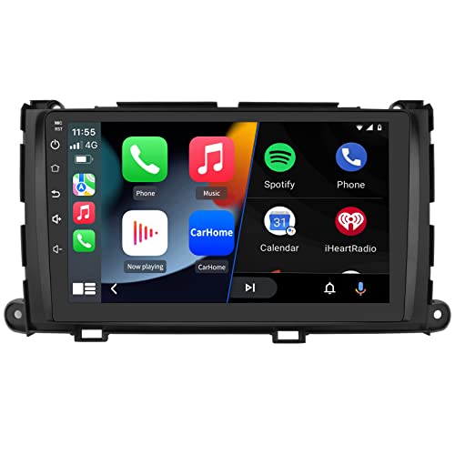 Android 12 Car Radio Stereo for Toyota Sienna 2011-2014 Wireless Apple CarPlay Andriod Auto 2G+32G with SWC WiFi GPS Navigation DSP Bluetooth FM