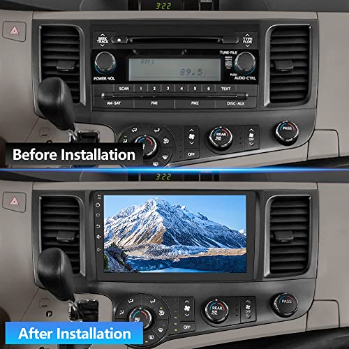 Android 12 Car Radio Stereo for Toyota Sienna 2011-2014 Wireless Apple CarPlay Andriod Auto 2G+32G with SWC WiFi GPS Navigation DSP Bluetooth FM