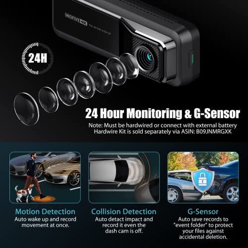 Miofive Car Dash Cam with GPS and Speed – 4K Front Dash Camera with 5G WiFi, 2160P UHD Recorder, Built-in 64G eMMC Storage, Night Vision, G-Sensor, Motion Detection and Parking Mode with Time Lapse