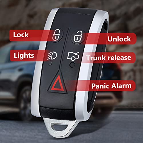 Aichiyu Keyless Entry Smart Remote Key Fob Replacement for Jaguar XF XFR XJ8 XK XK8 XKR 2007 2008 2009 2010 2011 2012 2013 2014 2015 FCC ID: KR55WK49244 KR55WK45694 315Mhz PCF7953 Chip