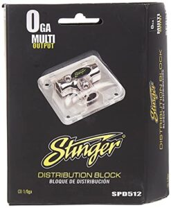 stinger spd512 pro series power distribution t-block with (3) 1/0-gauge inputs
