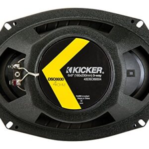 KICKER DSC6930 6x9-Inch (160x230mm) 3-Way Speakers, 4-Ohm Bundle