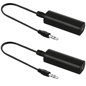 2 packs ground loop noise isolator for car audio/home stereo system, ground loop isolator with 3.5mm audio cable