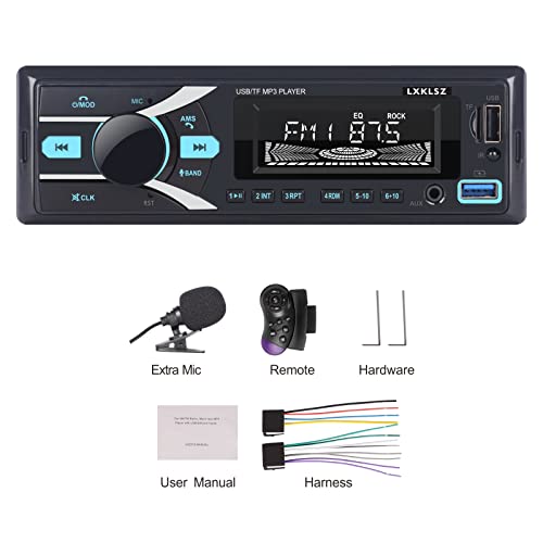 Auto Radio Car Stereo Bluetooth Single Din LCD Audio Radio with APP Control MP3 Player LXKLSZ Supports Hands Free Calling AM/FM Radio AUX Input TF/EQ/USB Fast Charging Radio Receiver