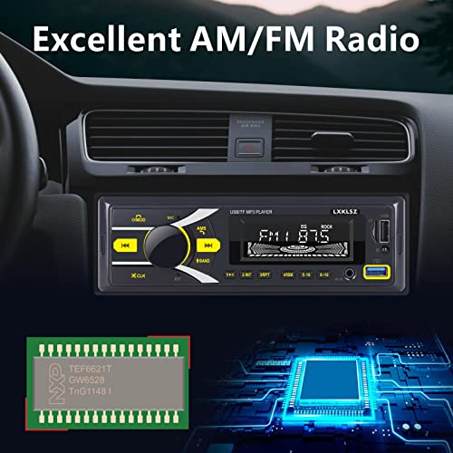 Auto Radio Car Stereo Bluetooth Single Din LCD Audio Radio with APP Control MP3 Player LXKLSZ Supports Hands Free Calling AM/FM Radio AUX Input TF/EQ/USB Fast Charging Radio Receiver