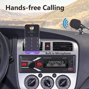 Auto Radio Car Stereo Bluetooth Single Din LCD Audio Radio with APP Control MP3 Player LXKLSZ Supports Hands Free Calling AM/FM Radio AUX Input TF/EQ/USB Fast Charging Radio Receiver