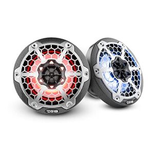 ds18 hydro cf-65m – high end carbon fibre coaxial speaker pair – 2-way marine speaker w/integrated rgb lights – 375 watt – 100% uv stable – water resistant speakers – 6.5 inches