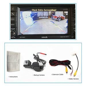 EWAY Safety Backup Rear View Camera for Jeep Wrangler 2007-2018 Reverse Reversing License Plate Camera & for Jeep Wrangler JK Backup Camera Video in-Dash Radio Wire Input Harness AV Plug to Display