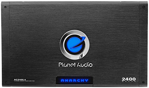 Planet Audio AC2400.4 Anarchy Series Car Audio Amplifier - 2400 High Output, 4 Channel, Class A/B, High/Low Level Inputs, High/Low Pass Crossover, Bridgeable, Full Range, For Stereo and Subwoofer