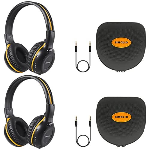 SIMOLIO Compatible with uConnect VES Dodge Grand Caravan & Chrysler Town & Country & Jeep Wireless Headphones (2 Pack) OEM IR Car Headsets 2006 2007 2011 2012 2013 2014 2015 2016 2017 2018 2019