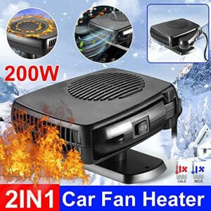 Paddsun 12V DC Portable Car Heater, 150W Anti-Fog Heating Fan Defroster Demister Car Amplifier Cooling Fans for Car SUV Truck Rv Trailer