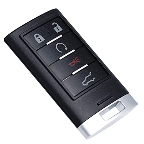 Key Fob Replacement Fits for Cadillac SRX 2010 2011 2012 2013 2014 2015 ATS XTS 2013-2014 ELR Push Start Button Smart Proximity Keyless Entry Remote Control NBG009768T 22865375 DIY Programming 5 BTN