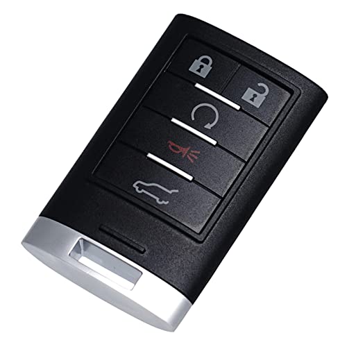 Key Fob Replacement Fits for Cadillac SRX 2010 2011 2012 2013 2014 2015 ATS XTS 2013-2014 ELR Push Start Button Smart Proximity Keyless Entry Remote Control NBG009768T 22865375 DIY Programming 5 BTN