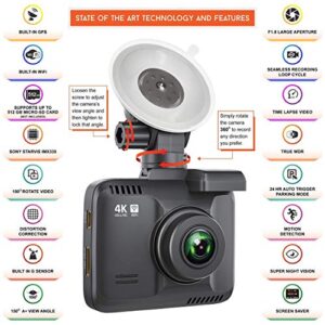 ROVE R2-4K Dash Cam and ROVE Ultimate Hard Wire Kit Bundle