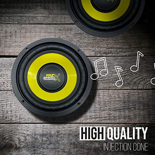 Pyle Car Mid Bass Speaker System - Pro 5 Inch 200 Watt 4 Ohm Auto Mid-Bass Component Poly Woofer Audio Sound Speakers For Car Stereo w/ 30 Oz Magnet Structure, 2.2” Mount Depth Fits OEM - PLG54 Yellow